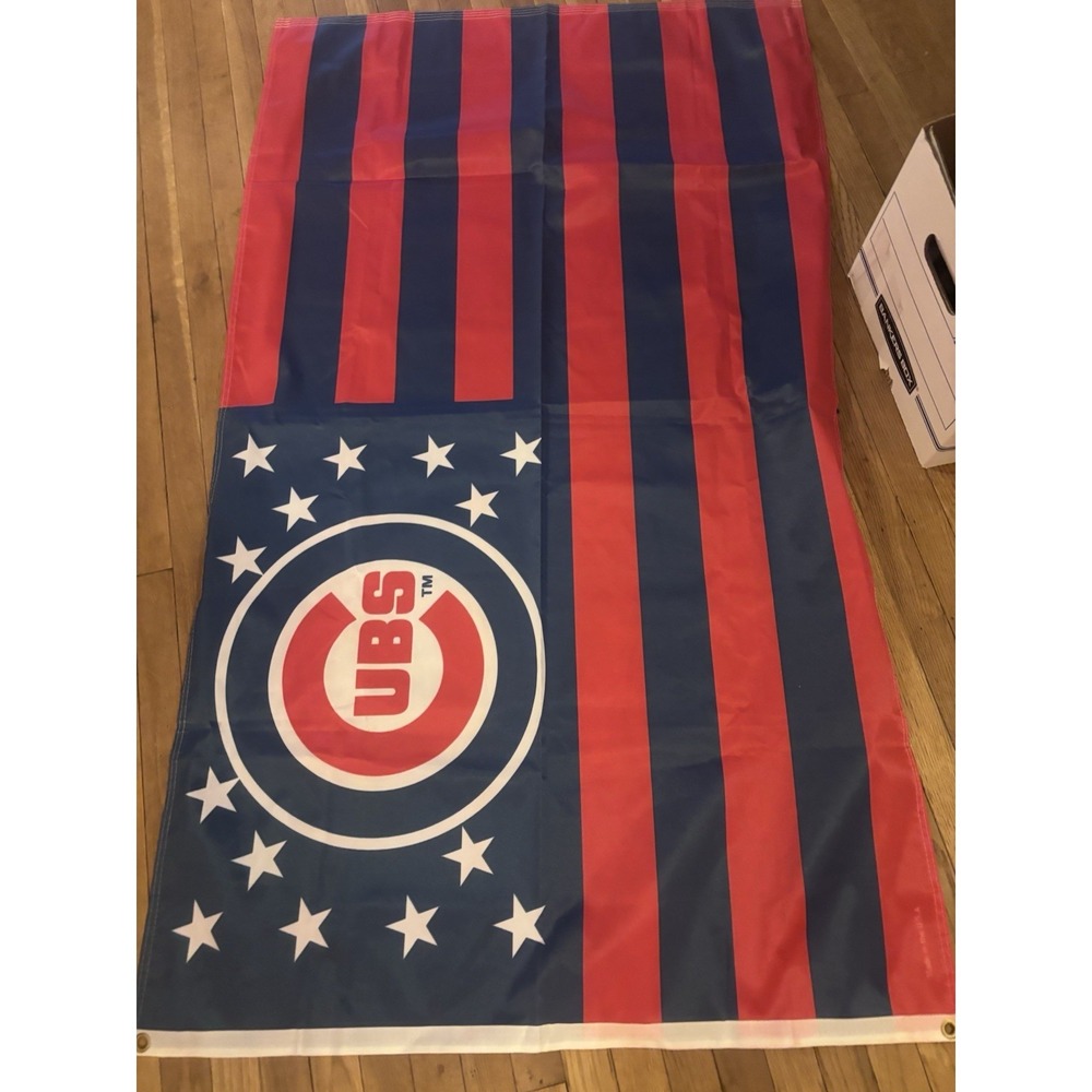 Chicago Cubs Flag 3x5 Deluxe Stars and Stripes New Wrigley Field Go Baseball